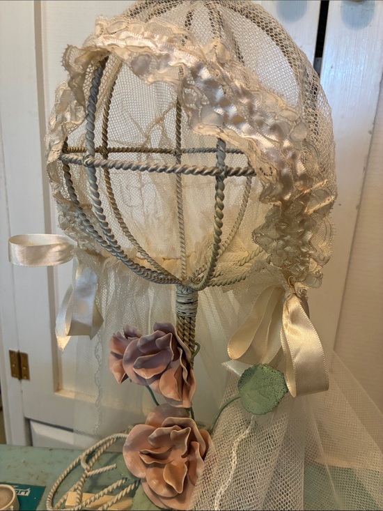 Antique Accessories - Antique 1920s silk Net Bridal Veil